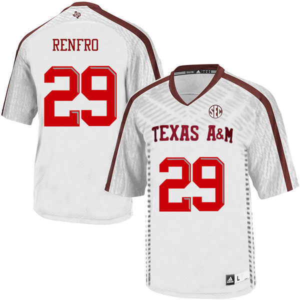 Men #29 Debione Renfro Texas A&M Aggies College Football Jerseys Sale-White - Click Image to Close
